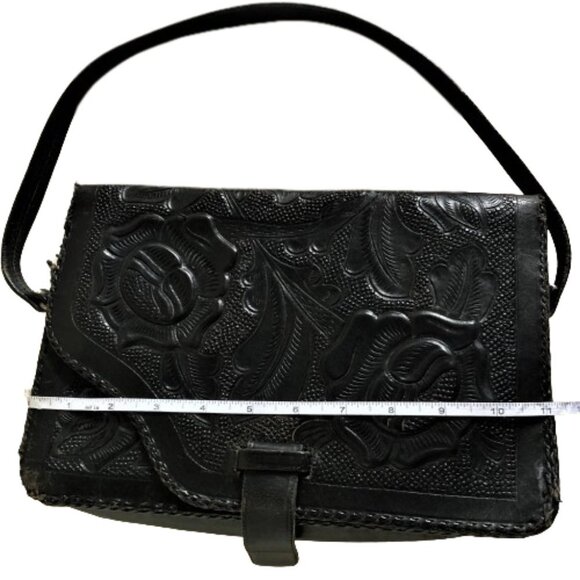 Vintage leather tooled shoulder bag purse - Picture 16 of 16